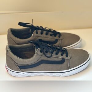 Vans Army Green and Black Sneakers in Youth 7
